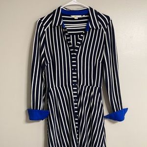 Boden Striped Jersey Button Down Dress